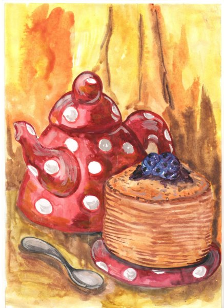 Масленица гуашью