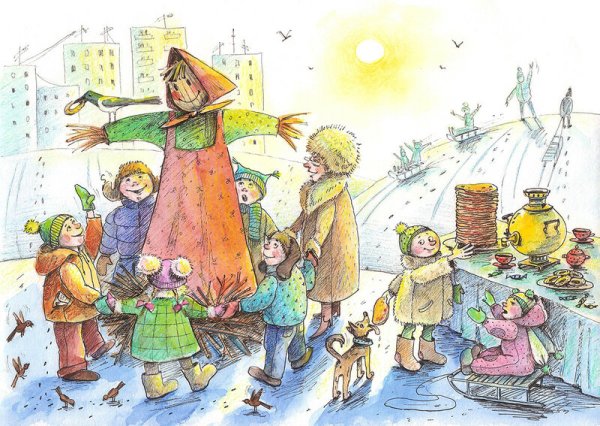 Масленица рисунок