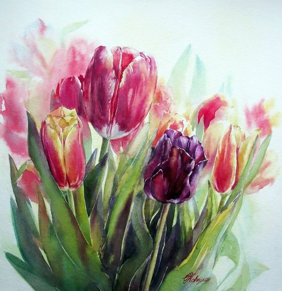 Ольга Новицкая "тюльпаны".