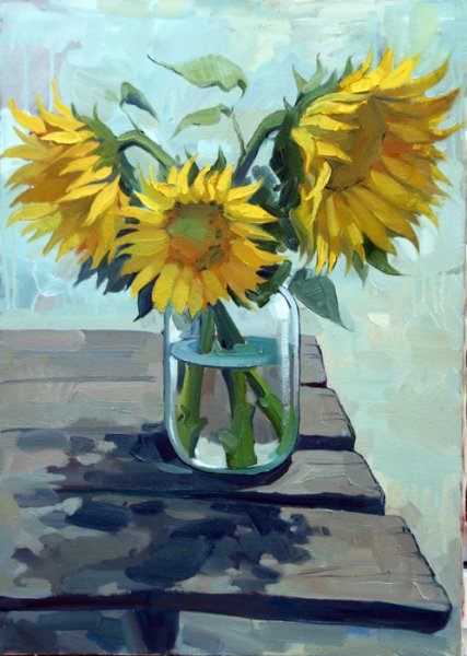 Подсолнухи маслом