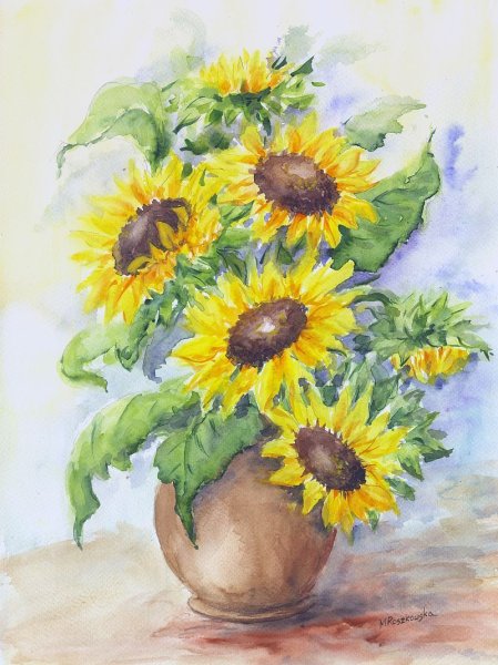 Рисование с детьми подсолнух