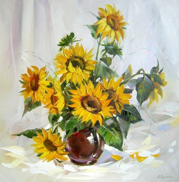 Скрипченко Людмила художник Подсолнухи