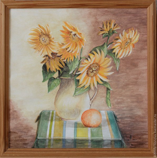 Кинусайга Подсолнухи в вазе