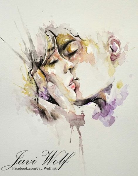 Рисунки акварелью любовь