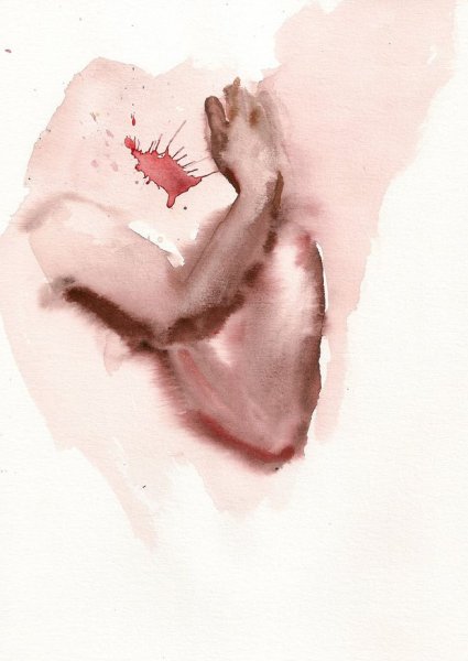 Поцелуй акварель