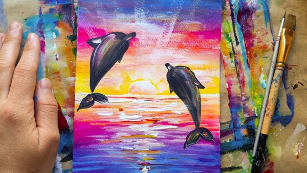 Правополушарное рисование дельфины