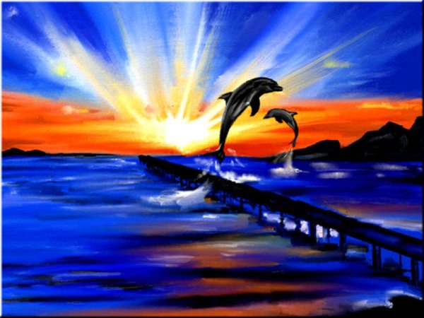 Дельфин на закате