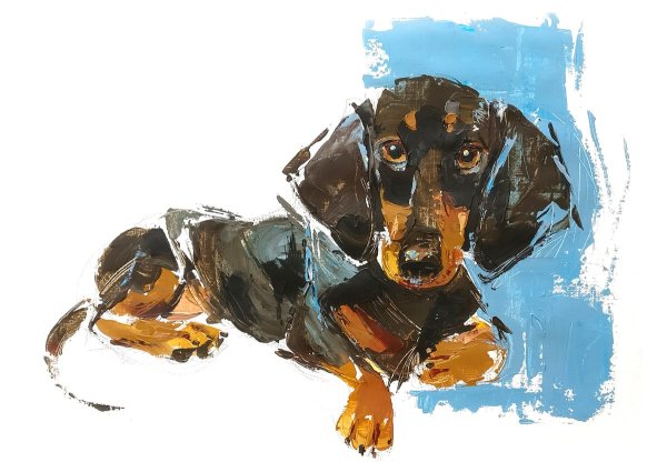 Такса акварелью