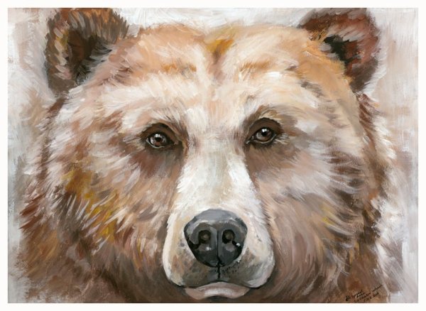 Медведь акварелью