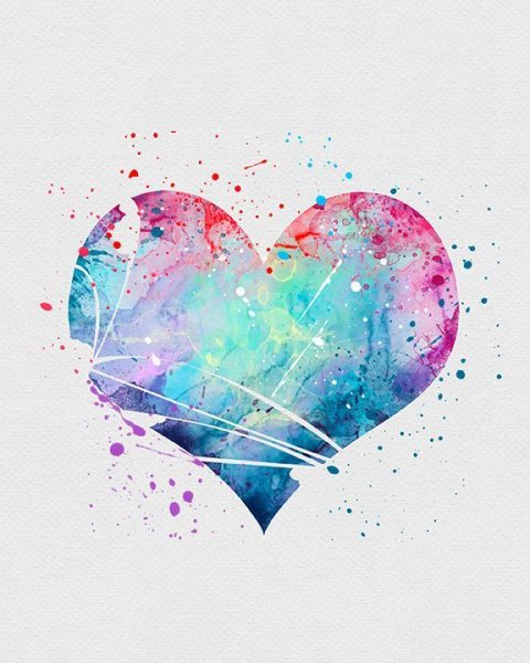 Акварельные сердечки