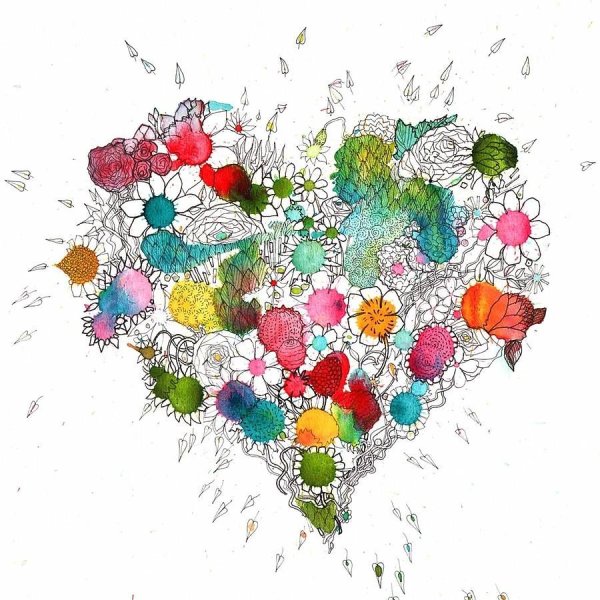 Сердечко акварель