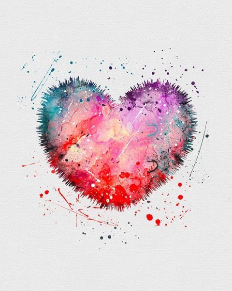 Сердце акварель