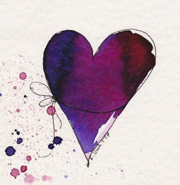 Акварельные сердечки