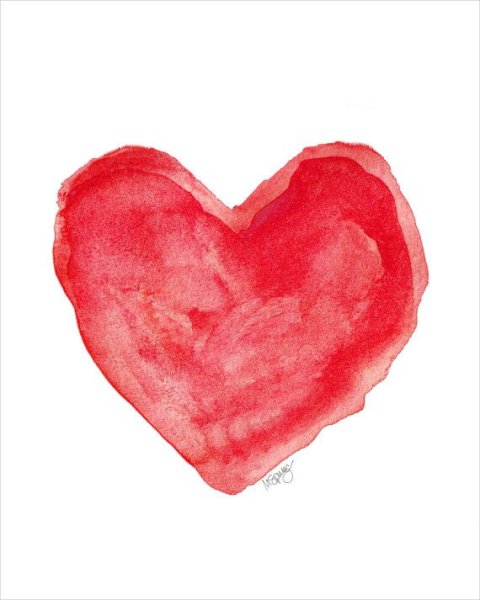 Сердце акварель