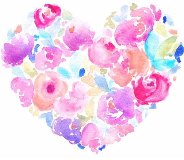 Акварельные сердечки
