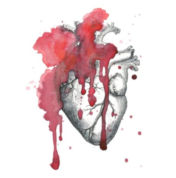 Рисунки акварель серодце