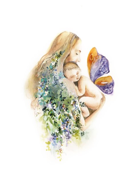 Мама и ребенок иллюстрация