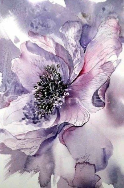 Цветы акварель
