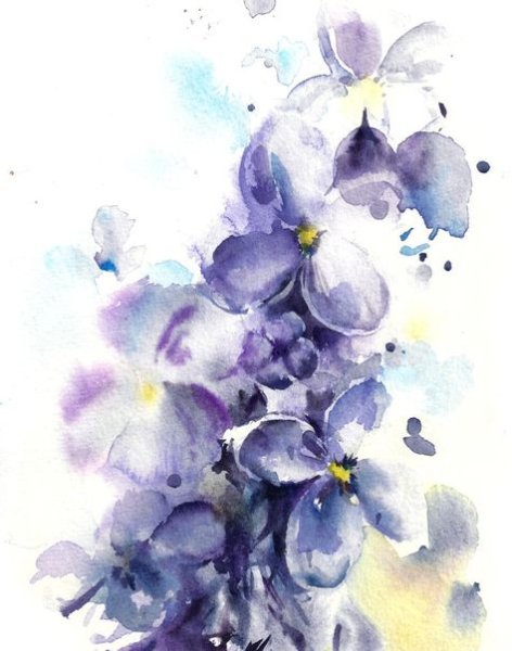 Акварель на белом фоне