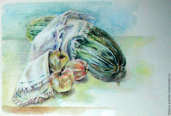 Кабачок акварелью