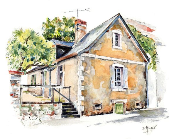 Акварельные домики