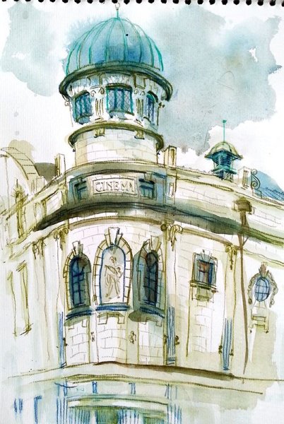 Архитектура плэнер акварель