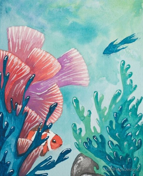 Рисование подводный мир