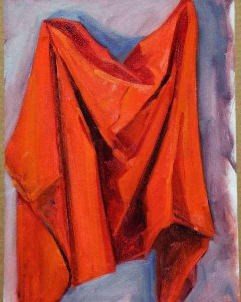 Этюд драпировки акварелью