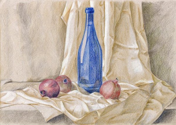 Этюд драпировки гризайль