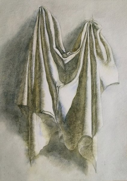 Академическая живопись акварель драпировка