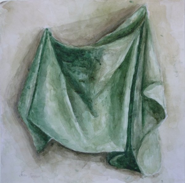 Гризайль акварелью Этюд драппировка