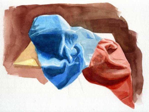 Академическая живопись акварель драпировка