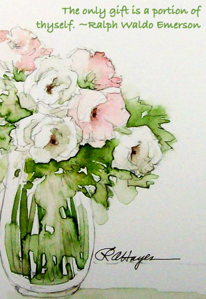 Цветы акварель