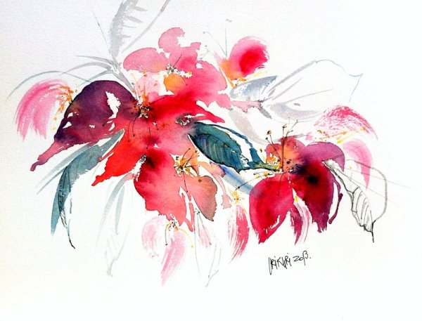 Растение акварельном стиле