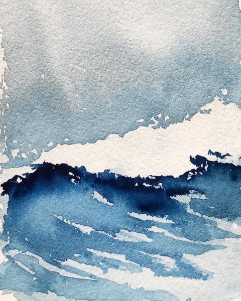 Под водой акварель