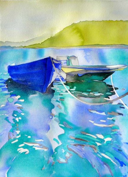 Рисование воды акварелью