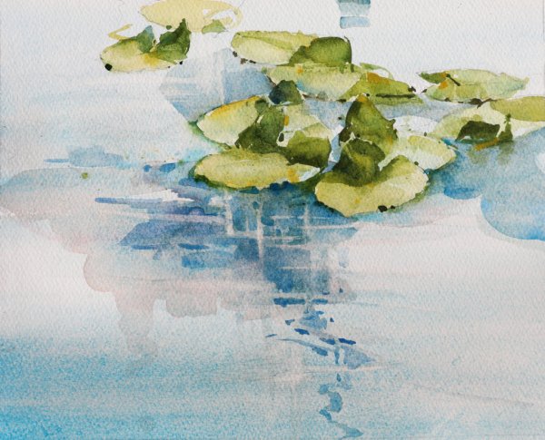 Океан картина акварелью