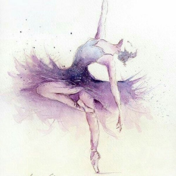 Балерина акварелью для начинающих