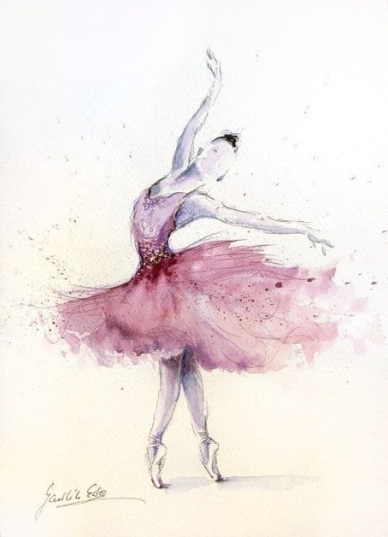 Балерина акварелью для начинающих