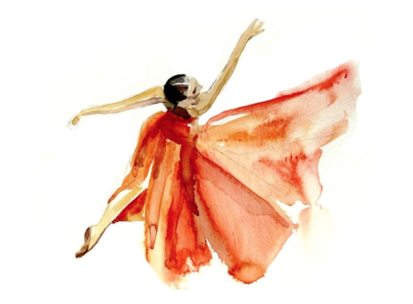 Балерина акварель