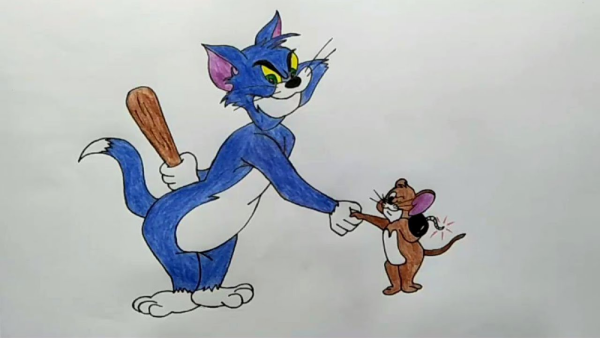Рисунок Тома и Джерри цветной