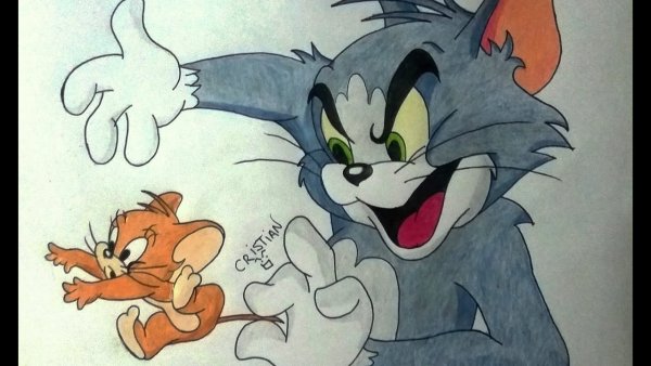Том и Джерри для срисовки цветные