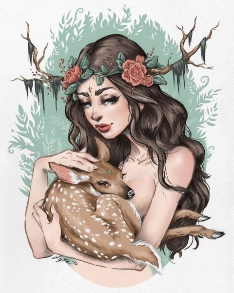 Девушка олень