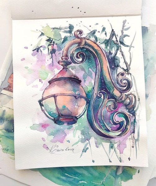 Рисунки карандашом и акварелью