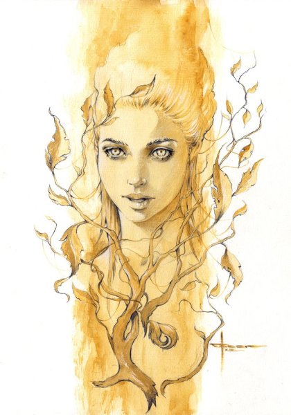 Портреты фэнтези акварелью