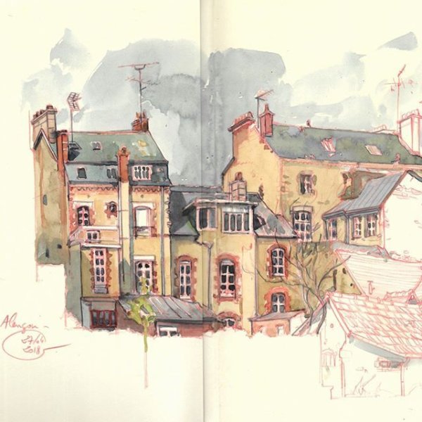 Сюр акварель