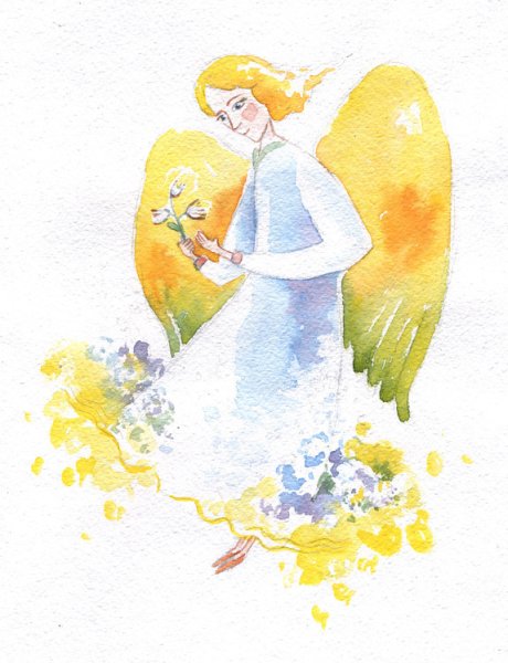 Ангел хранитель акварель