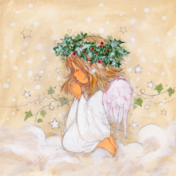 Ангелочек ребенок акварель