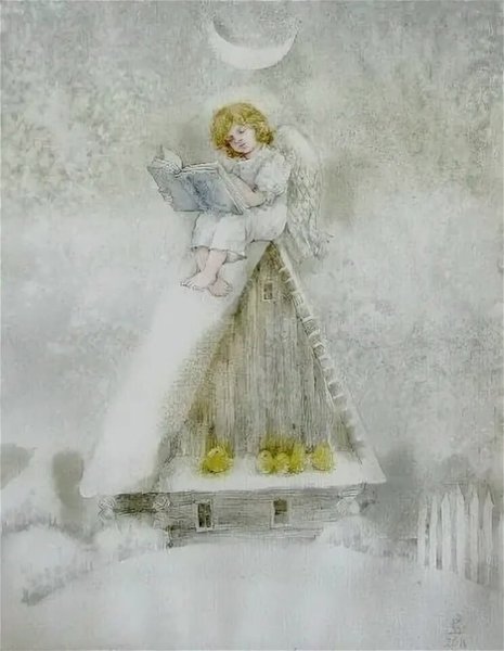 Ангел акварель