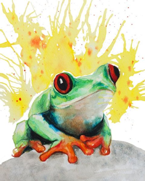 Лягушонок акварель